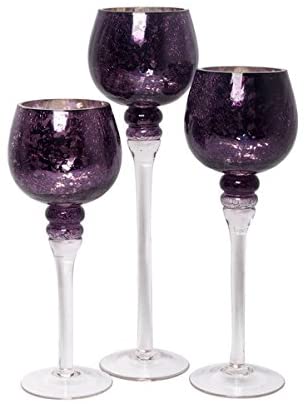 Hosley Set of 3 Crackle Blue Glass Tealight Holders - 12 Inch, 10 Inch, 9  Inch Ideal for Weddings Special Events Parties Also Makes a Great Gift –  The Hosley Store