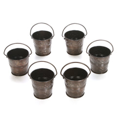Hosley 6 Pack of Antique Bronze Mini African Violet Planters 2.6 Inch Diameter