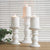Hosley Set of 3 Ceramic White Pillar Candle Holders Two 6 Inch and One 9.5 Inch High