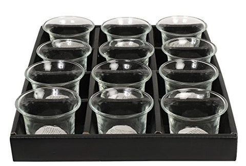 Hosley Set of 12 Clear Glass Oyster Tea Light Candle Holders 2.5 Inch Diameter