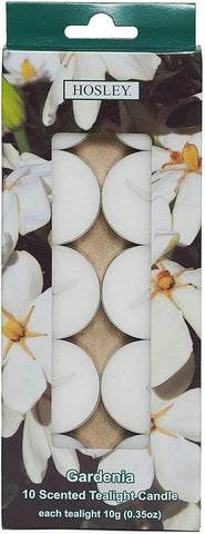 Hosley 120 Pk. Pressed Gardenia Scented Tealight Candles.