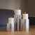 Hosley Set of 3, Silver Finished, Metal Pillar Holders Hand Hammered by Artisans
