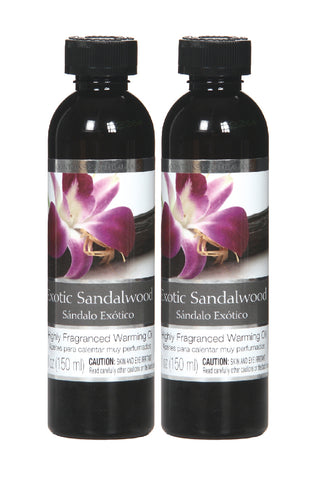 Hosley Set of 2, 5 oz Exotic Sandalwood Highly Scented Warming Oils