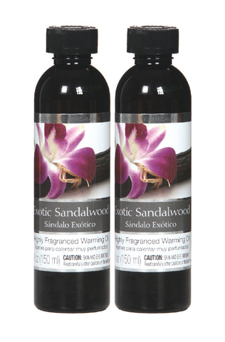 Hosley Set of 2, 5 oz Exotic Sandalwood Highly Scented Warming Oils