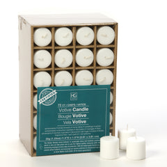Hosley Set of 72, White Unscented Votive Candles