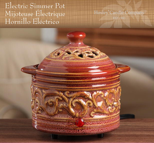 Hosley 5.5 inch High, Red Electric Ceramic Fragrance / Potpourri Warme, HOSLEY