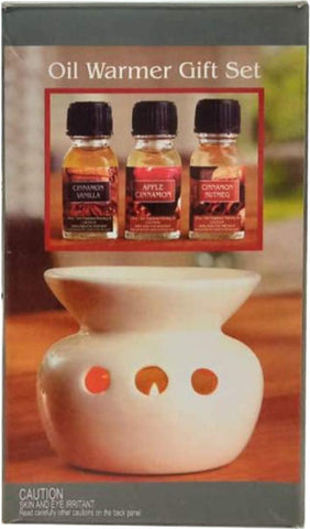 Hosley Ceramic Oil Warmer Gift Set, Assorted Fragrances