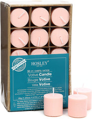 Hosley Set of 30, Pink Unscented Votive Candles