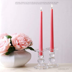 Hosley Set of 3, 3.9 inch High, Glass Taper Candle Holders