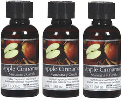 Hosley Aromatherapy Set of 3 Premium Apple Cinnamon Highly Scented Warming Oils 1.86 Fluid Ounce Each