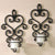 Hosley Set of 2 Iron Wall Art Tealight Candle Sconces Plaque 10.6 Inches High