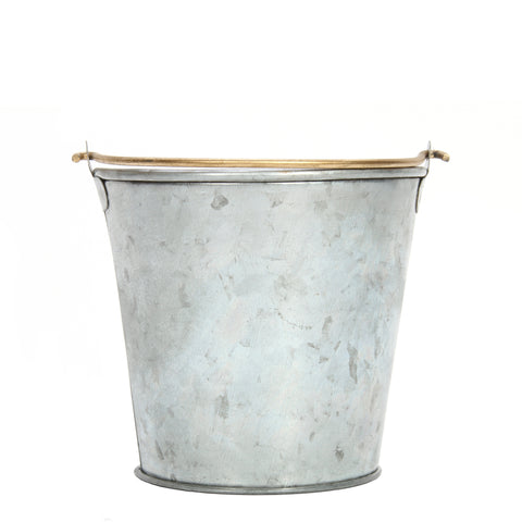 Hosley Set of 6, 4 inches High, Gold Galvanized Buckets with Handle