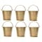 Hosley Set of 6 Gold Metal Galvanized Buckets with Handle 4 Inch High