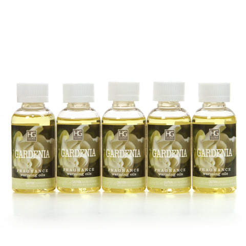 Hosley Premium Gardenia Highly Scented Warming Oils-Box of 5/55 ml 1.86 fl oz ea