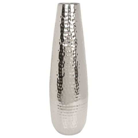Hosley 16.5 inch High Silver Teardrop Metal Vase