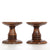 Hosley Set of 2, 5 inch High, Natural Brown Wood Pillar Candle Holders