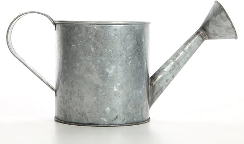 Hosley 7 Inch High Galvanized Silver Watering Can