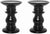 Hosley Set of 2, 6 inch High, Ceramic Black Pillar Candle Holders