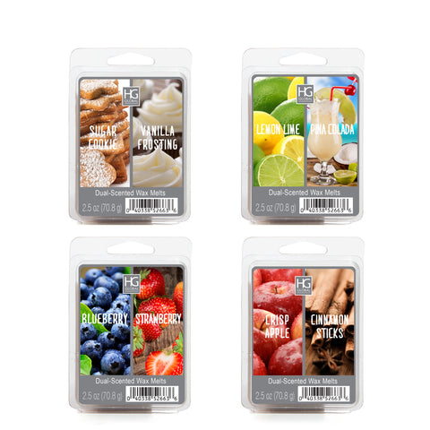 Hosley Set of 4, 2.5 oz. Dual Fragrance Wax Cubes/Melts