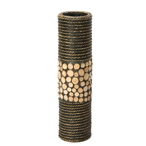 Hosley 20 inch Natural Brown Cylinder High Floor Vase