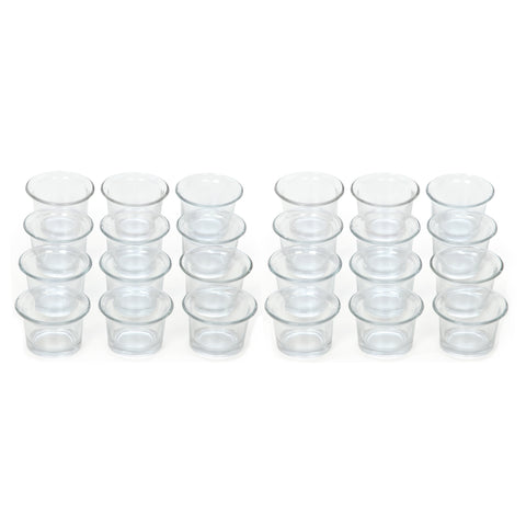 Hosley Set of 24 Clear Glass Oyster Tealight Candle Holders