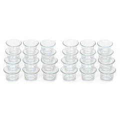 Hosley Set of 24 Clear Glass Oyster Tealight Candle Holders