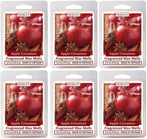 Hosley Set of 6, Apple Cinnamon Scented Wax Cubes/Melts