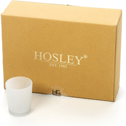 Hosley Set of 12, Frosted Glass Votive/Tealight Holders