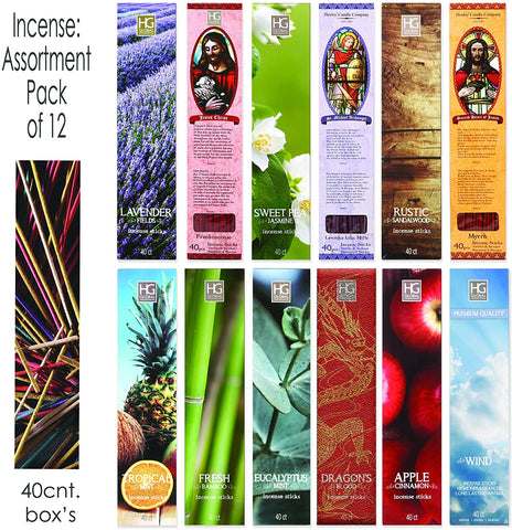 Hosley 480 Pack, Assorted Incense Sticks