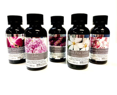 Hosley Set of 5 Assorted Fragrance Warming Oils 55ml Each-Japanese Cherry Blossom Lavender, Exotic Sandalwood, Lilac, Lavender, Sweet Pea Jasmine