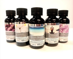 Hosley Set of 5 Assorted Fragrance Warming Oils 55ml Each-Lavender, Linen, Ocean Breeze, Unwind, Lilac