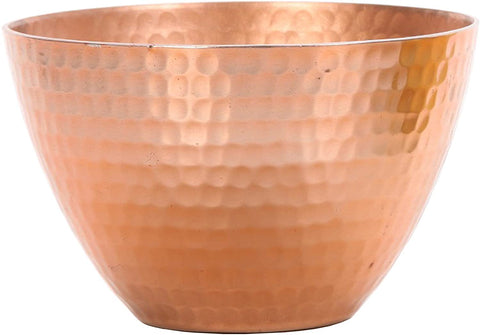 Hosley 4.5 inch Diameter, Copper Metal Hammered Lily Blossom Scented Candle