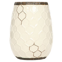 Hosley White Honeycomb Ceramic Vase