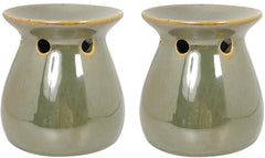 Hosley Set of 2, 4 inch High, Green Ceramic Oil Warmers