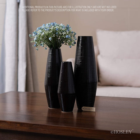 Hosley Set of 3 Black Textured Ceramic Vase