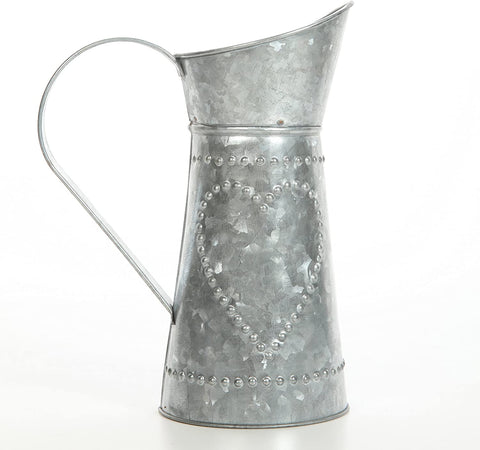 Hosley 9.25 Inch High Galvanized Decorative Pitcher