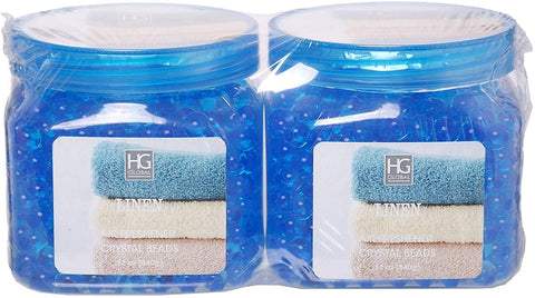 Hosley Set of 2, Air Freshener Fragrance Crystal Beads-Linen, 12oz