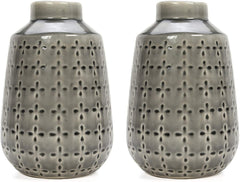 Hosley Set of 2, Decorative Grey Ceramic Vases