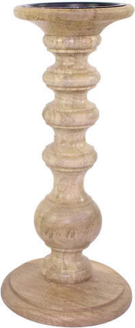 Hosley 11 Inch High, Natural LED Wooden Pillar Candle Holder