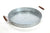 Hosley 16 inch Diameter, Galvanized Silver Circle Tray with Wooden Handles