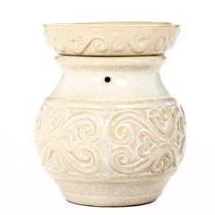 Hosley 6 Inch High Cream Ceramic Electric Wax Warmer