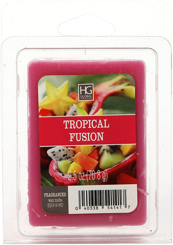 Hosley Set of 6 Tropical Fusion Wax Cubes- 2.5 oz. Hand poured Wax Infused with Essential Oils