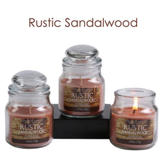 Hosley Set of 3, 2.65 oz. Rustic Sandalwood Fragrance Jar Candles