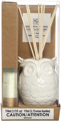 Holsey 110 ml Aromatherapy Pea Jasmine Diffuser Oil with Ceramic Owl Bottle and Reed Sticks