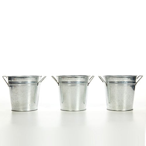 Hosley 3 pack of Galvanized Planters - 5 Inch Diameter