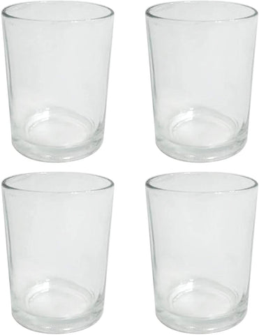 Hosley Set of 4 Clear Glass Votive Candle Holders 3.8 Inch High