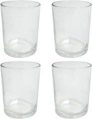 Hosley Set of 4 Clear Glass Votive Candle Holders 3.8 Inch High