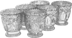 Hosley Set of 6 Metallic Silver Tealight Candle Holders- 3" High