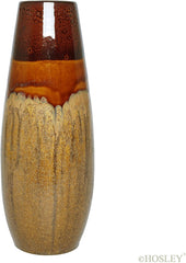 Hosley 12.25 inch High, Multi Colored Brown Ceramic Vase