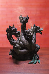 Hosley 8.5 Inch High Resin 5 Headed Dragon Incense Burner